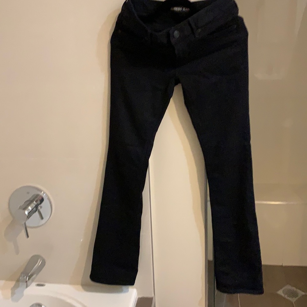 Black barely boot low rise jeans